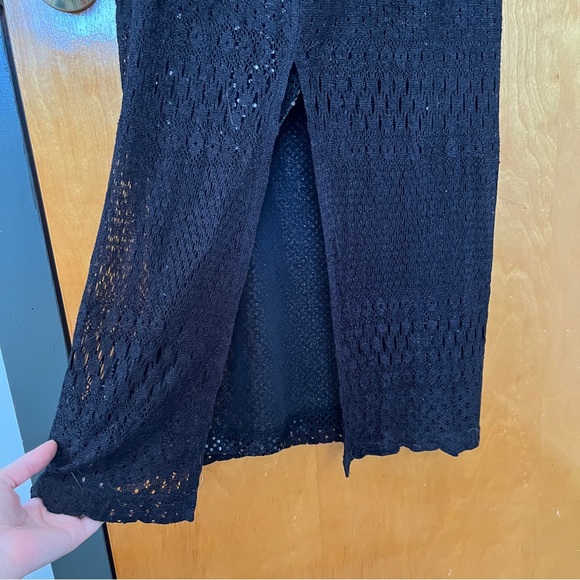 Black double-layered lace and sequins maxi dress - Picture 16 of 16